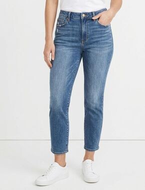Talbots Crop Jeggings Size 12 Blue Stretch Denim High Rise Skinny Ankle EUC